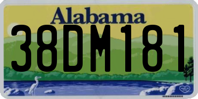 AL license plate 38DM181