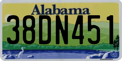 AL license plate 38DN451