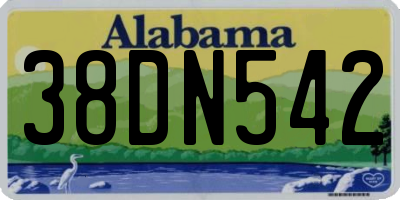 AL license plate 38DN542