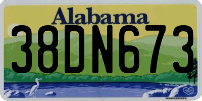 AL license plate 38DN673