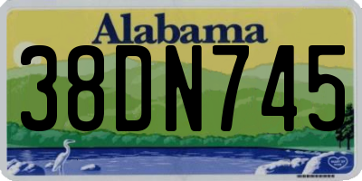 AL license plate 38DN745