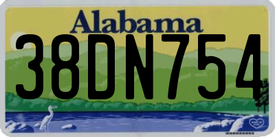 AL license plate 38DN754