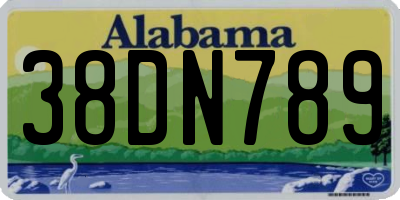 AL license plate 38DN789
