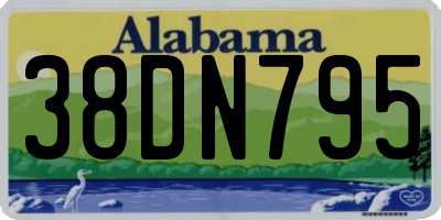 AL license plate 38DN795