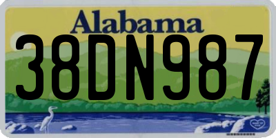 AL license plate 38DN987