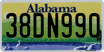 AL license plate 38DN990