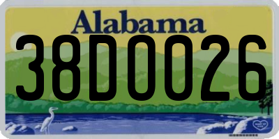 AL license plate 38DO026