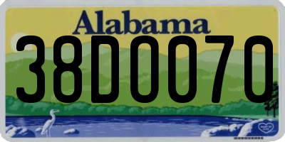 AL license plate 38DO070