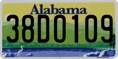 AL license plate 38DO109