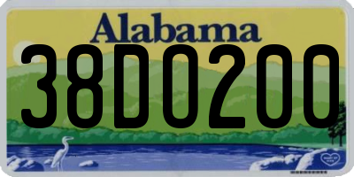 AL license plate 38DO200