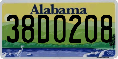 AL license plate 38DO208