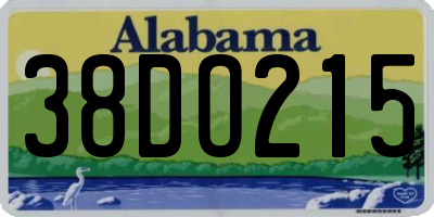 AL license plate 38DO215