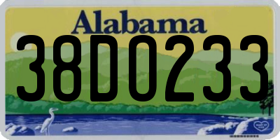 AL license plate 38DO233