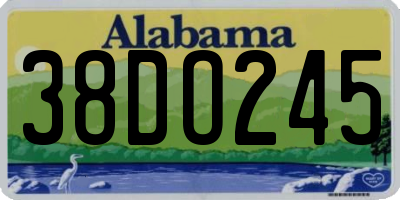 AL license plate 38DO245