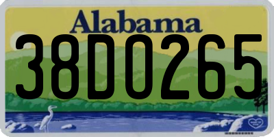 AL license plate 38DO265