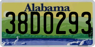 AL license plate 38DO293