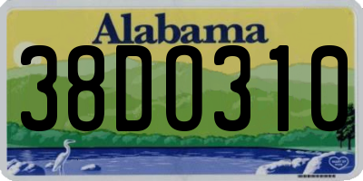 AL license plate 38DO310
