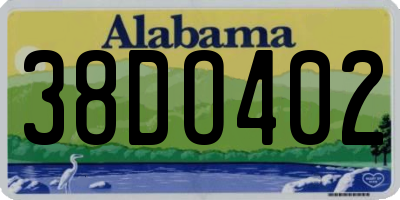 AL license plate 38DO402