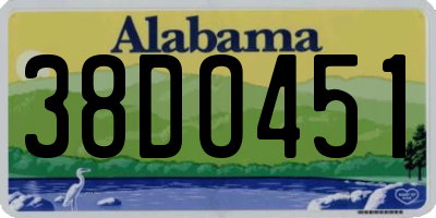 AL license plate 38DO451