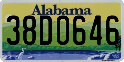AL license plate 38DO646