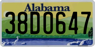 AL license plate 38DO647