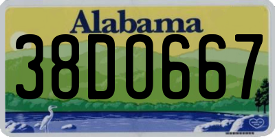 AL license plate 38DO667