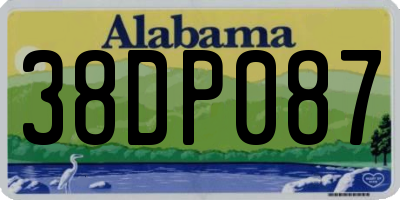 AL license plate 38DP087