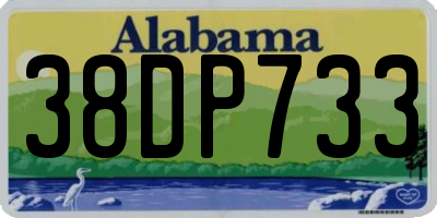 AL license plate 38DP733