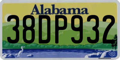 AL license plate 38DP932