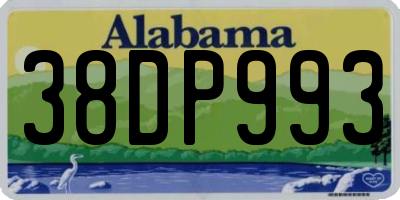 AL license plate 38DP993