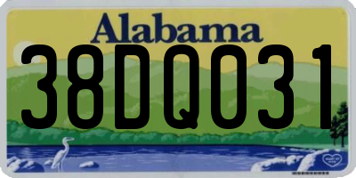 AL license plate 38DQ031