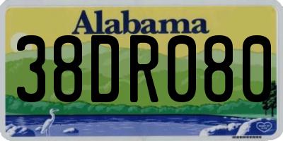 AL license plate 38DR080