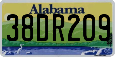 AL license plate 38DR209