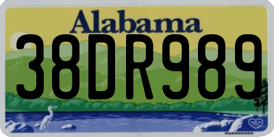 AL license plate 38DR989