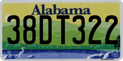 AL license plate 38DT322