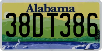 AL license plate 38DT386