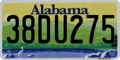 AL license plate 38DU275