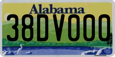 AL license plate 38DV000