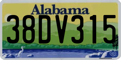 AL license plate 38DV315