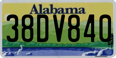 AL license plate 38DV840