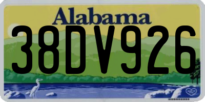 AL license plate 38DV926