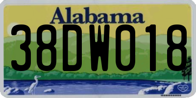 AL license plate 38DW018