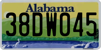 AL license plate 38DW045