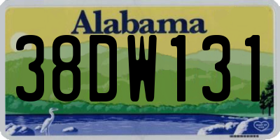 AL license plate 38DW131