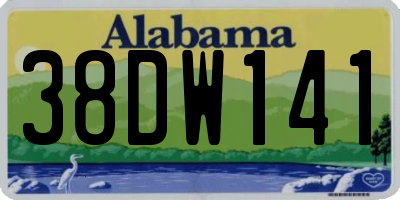 AL license plate 38DW141