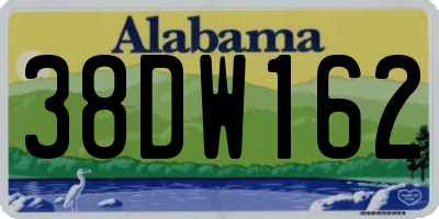 AL license plate 38DW162