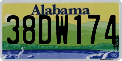 AL license plate 38DW174
