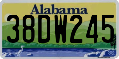 AL license plate 38DW245