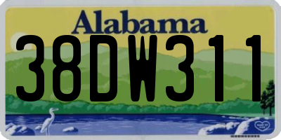 AL license plate 38DW311