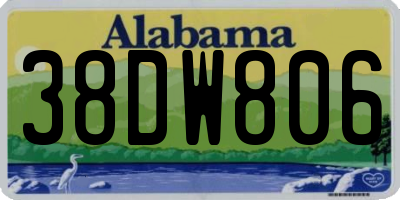 AL license plate 38DW806